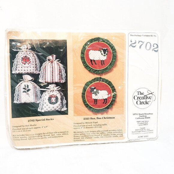 Christmas Potpourri Sachet Bags 1988 Creative Circle Kit #2702 Bells Wreath - Picture 1 of 6